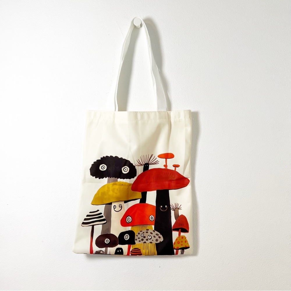 Whimsical Mushroom Tote Bag – Fun Fungi Art Print